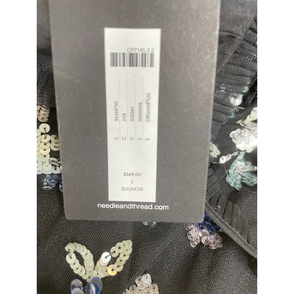 Needle & Thread Wildflower Sequin Midi Dress Size 2 Sweetheart Neck Midi - Picture 12 of 12